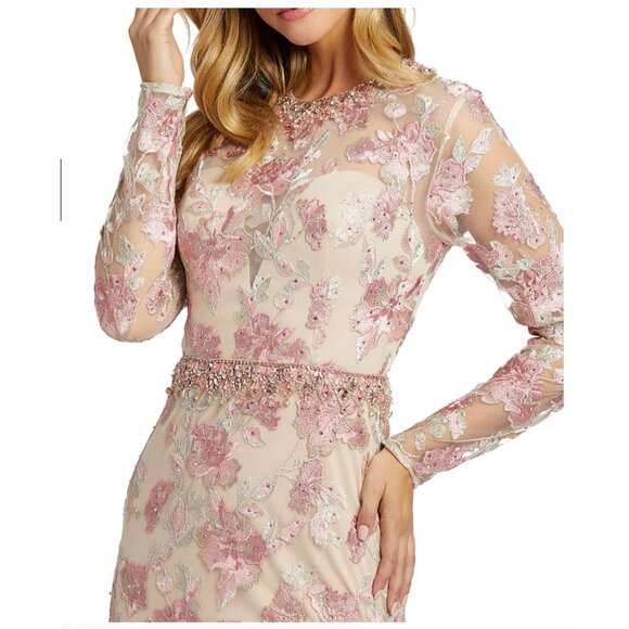 NWT Mac Duggal Long Sleeve Floral Embroidery Trumpet‎ Gown Size Style 79281 - Picture 3 of 14